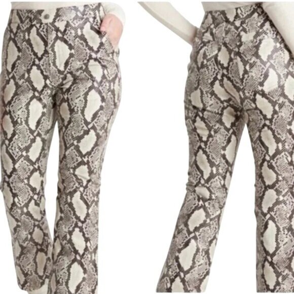 2/$30 Choosy Size 0 Faux Leather Snake Cropped Print High-Waisted Pants - Picture 8 of 16